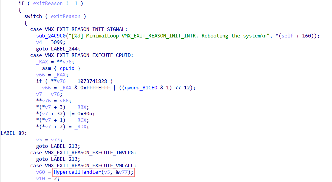 The VM exit handler